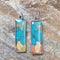 Aretes Cuadrados Retro Vidriados con Efecto Mármol Colorido