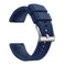 Silicone Double-Layer Color Strap Stainless Steel Comfortable Waterproof Dark Blue Silver Buckle 20mm