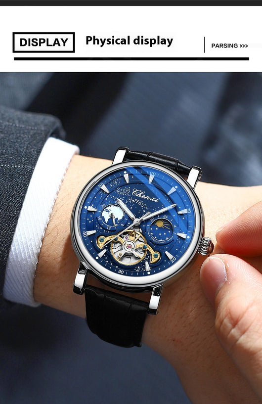 Reloj Mecánico Tourbillon Hueco Fase Lunar Xinghe con Esfera Luminosa - Image 13