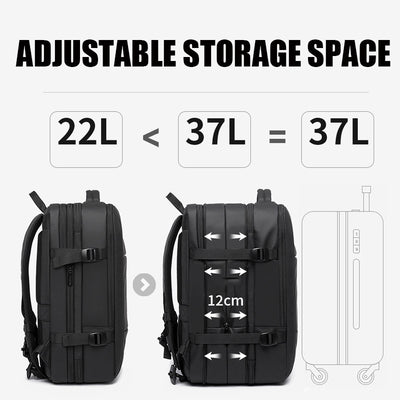 Mochila Ejecutiva Impermeable con Capacidad Expandible para Viajes de Negocios - Image 8