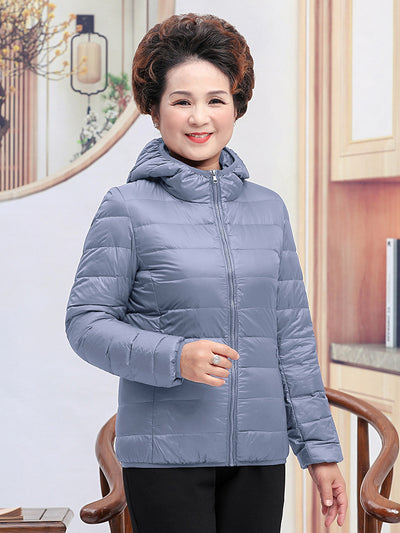 Chaqueta Corta de Plumón de Pato Blanco para Mujer - Abrigo Elegante y Ligero - Image 30