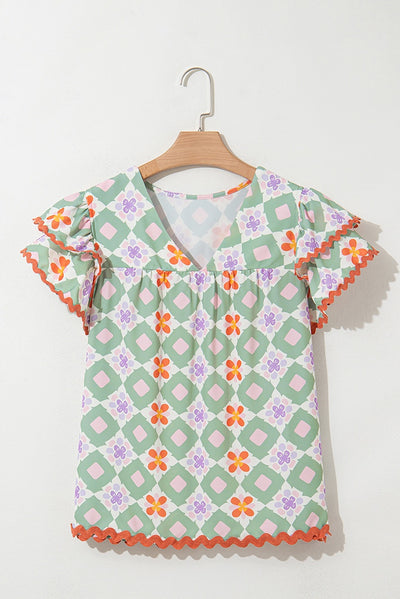 Blusa Chifón Estampado Geométrico Multicolor para Mujer - Image 20