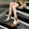 Botas de Mujer con Cadena de Hierro Estilo British Wind and Smoke