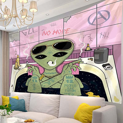 Tapiz Decorativo con Estampado Alien - Tela de Fondo para Pared - Image 35