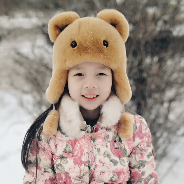 Gorro Infantil de Piel de Conejo Rex - Diseño Fashionable y Adorable