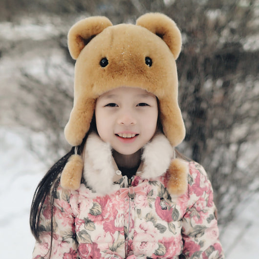 Gorro Infantil de Piel de Conejo Rex - Diseño Fashionable y Adorable