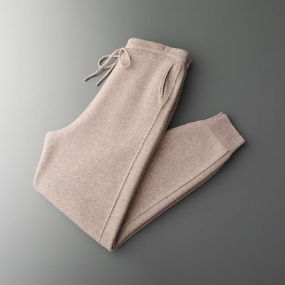 Pantalones Harem Casual de Lana Gruesa con Cintura Alta para Hombre - Image 8