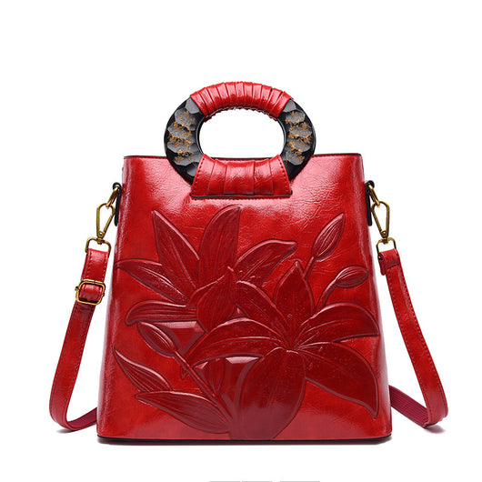 Bolsa de Hombro Étnica Floral Grande - Capacidad Amplia para Mujer - Image 5