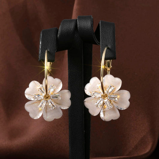 Aretes Flor de Cristal en Plata 925 con Aguja - Image 6