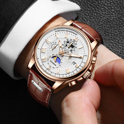 Reloj Cronógrafo Multifuncional Impermeable con Esfera Luminosa