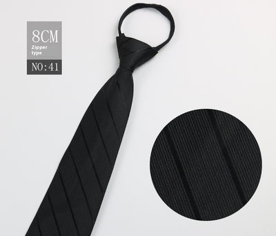 Corbata Negra Rayada Azul con Cierre Rápido - Corbata Ejecutiva Lazy Zip - Image 42