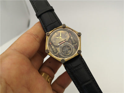 Cinturón Steampunk de Cuero Genuino para Hombre con Reloj de Cobre - Image 6