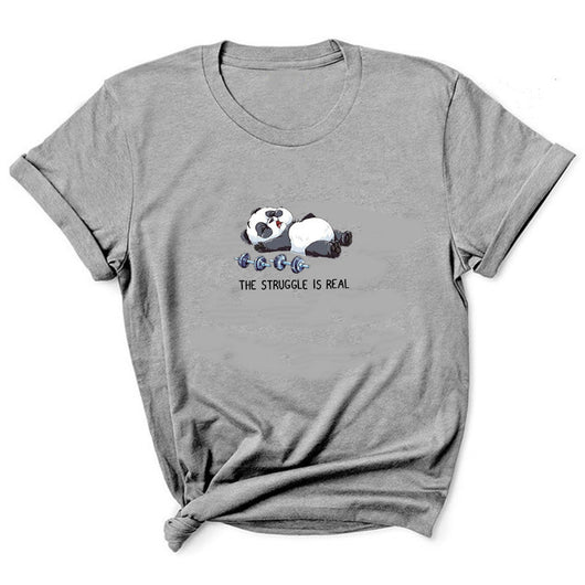 Camiseta Estampado Mancuernas Personalidad Europeo Americana Manga Corta - Image 7