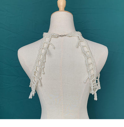 Chal Tejido a Mano con Perlas y Detalles de Joyería - Image 8
