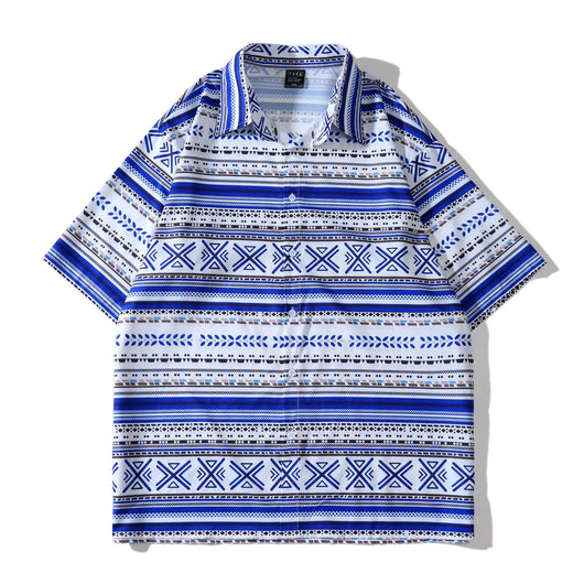 Camisa Suelta con Solapa de Manga Corta Unisex - Image 5
