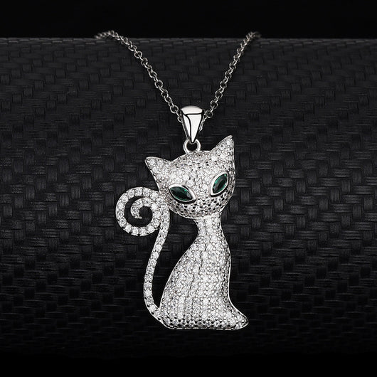 Collar Gato Ojos Verdes en Plata - Diseño Europeo - Image 8