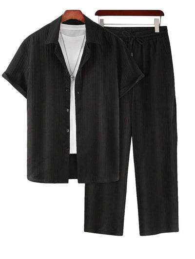 Conjunto de Pantalón y Camisa Suelta Casual para Hombre Talla Grande - Image 13