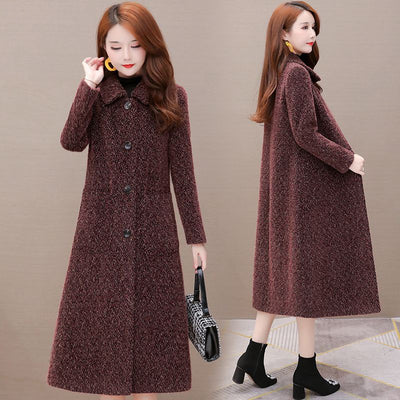 Abrigo Acolchado Largo de Piel Sintética Gruesa para Mujer - Image 9