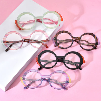 Marcos para Gafas Redondos Multicolor en Materiales Mixtos Unisex