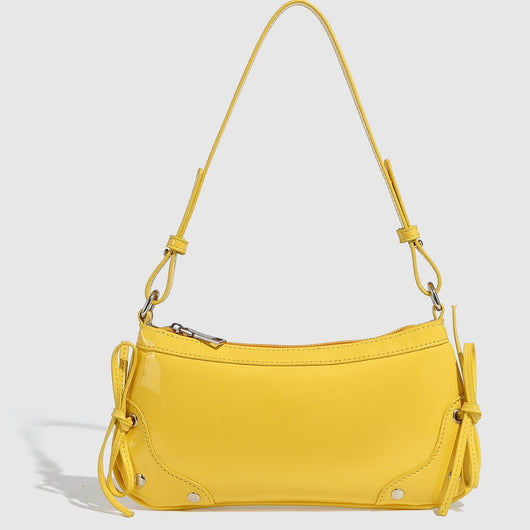 Bolso Bandolera Cuadrado Pequeño con Doble Moño - Diseño Minimalista Liso - Image 2