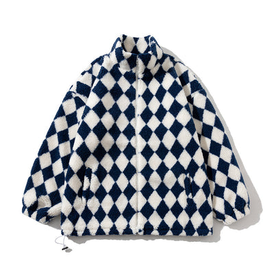 Chaqueta Suéter de Cordero con Cuello Mao Holgado - Image 4