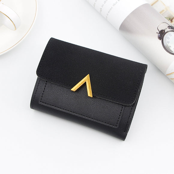 Billetera Corta Dorada V para Mujer - Diseño Bronze Gold Elegante