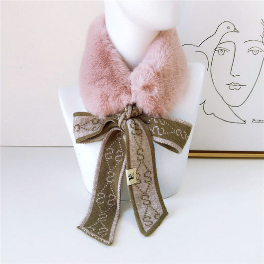 Bufanda Cuello de Piel Pata de Gallo Estilo Coreano - Abrigo Grueso Invierno Mujer - Image 4