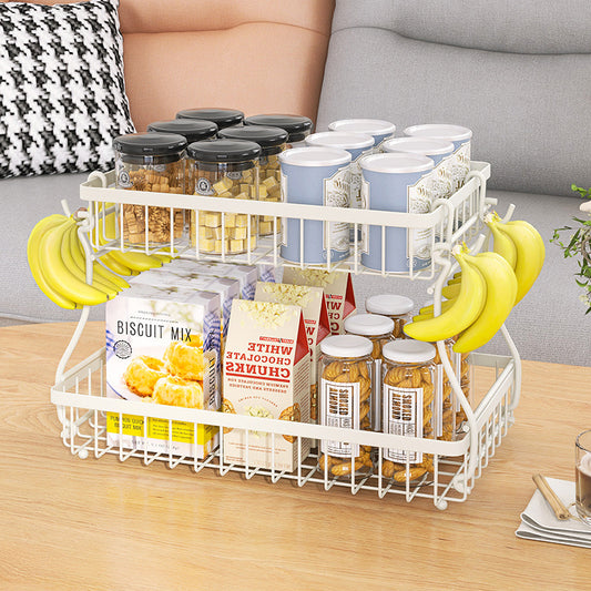 Canasta Organizadora de Dos Niveles para Frutas y Snacks