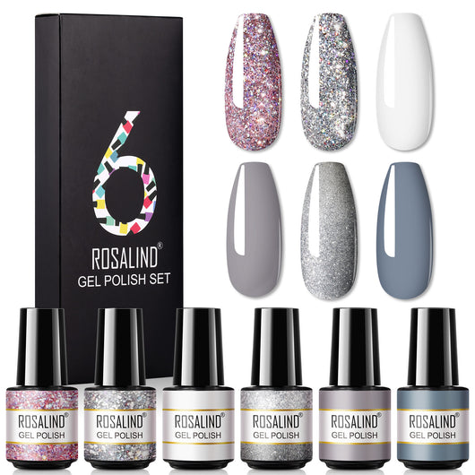 Set de Esmalte de Uñas Glitter Monocolor Coreano Premium