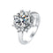 S925 Prata Banhado Anel de Casamento Luxuoso Anel de Flor Luxuoso Anel de Strass de Alto Carbono Moissanite 5 US Dólar