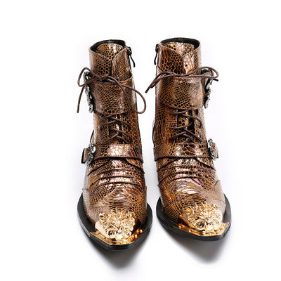 Botas de Cuero Vintage Europeas y Americanas para Hombre - Image 7