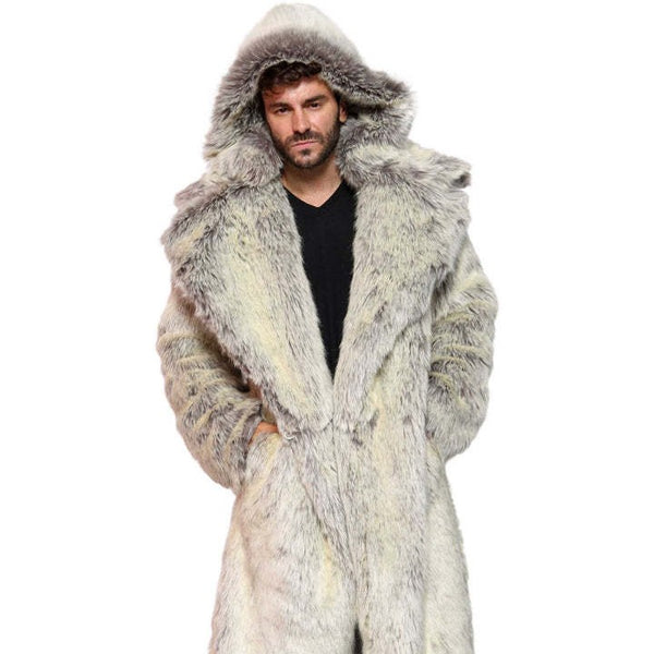 Abrigo de Piel Hombre Suelto y Casual para Invierno