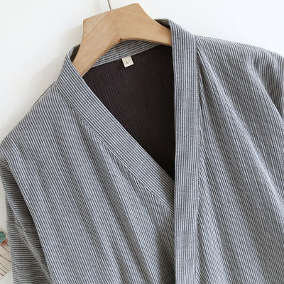 Bata Kimono de Algodón Puro para Hombre - Diseño Tradicional Japonés con Cordones - Image 17