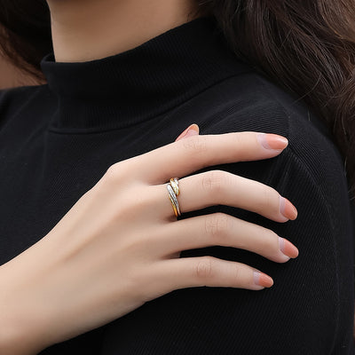 Anillo de Plata S925 con Textura de Ondas Irregulares para Mujer - Image 8