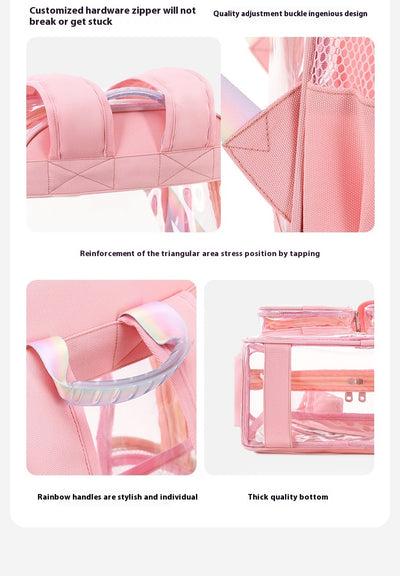 Mochila Escolar Transparente Impermeable para Primaria y Secundaria - Image 18