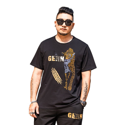 Camiseta Hombre Talla Grande con Diseño Leopardo y Strass - Image 17