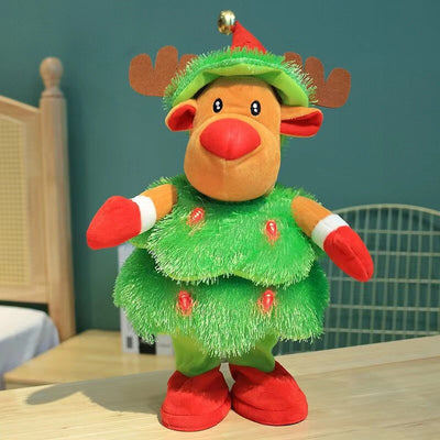 Árbol de Navidad Eléctrico de Peluche - Decoración Navideña Interactiva