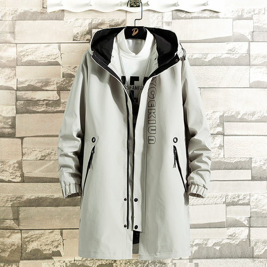 Chaqueta Cortavientos Casual Suelta de Largo Medio para Hombre - Image 4