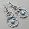 Aretes Grandes de Piedra Natural Azul Hueco - Diseño Artesanal Elegante