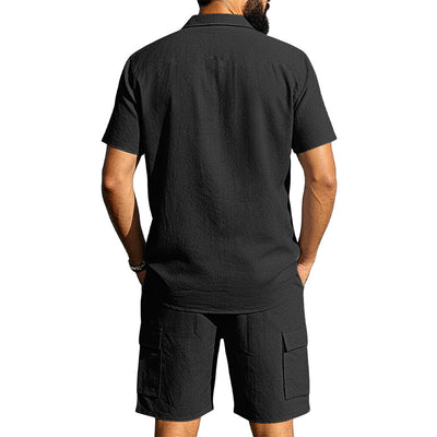 Conjunto Camisa Tipo Polo con Solapa y Shorts Multibolsillos - Image 22