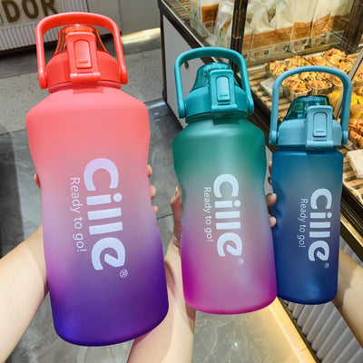 Botella Deportiva de Gran Capacidad con Degradado de Color