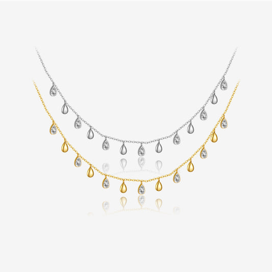 Collar Largo de Plata Esterlina 925 con Colgante de Circón en Forma de Pera - Image 2