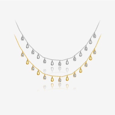 Collar Largo de Plata Esterlina 925 con Colgante de Circón en Forma de Pera - Image 2