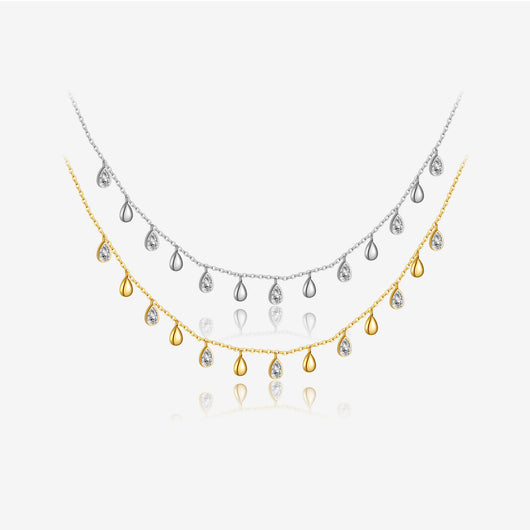 Collar Largo de Plata Esterlina 925 con Colgante de Circón en Forma de Pera - Image 2
