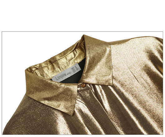 Blusa Retro Dorada Suelta de Manga Larga para Primavera y Otoño - Image 4