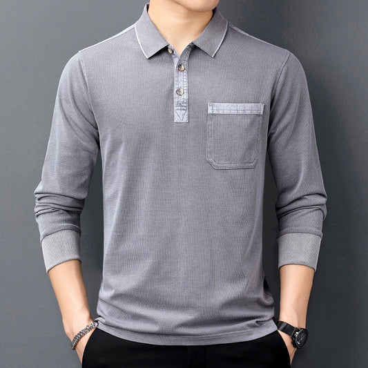 Camiseta Casual de Cuello Solapa para Hombre Maduro - Estilo Moderno - Image 2