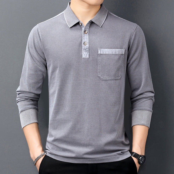 Camiseta Casual de Cuello Solapa para Hombre Maduro - Estilo Moderno