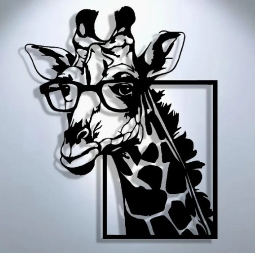Decoración de Pared Jirafa con Gafas - Silueta Moderna - Image 10