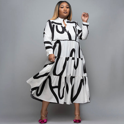 Vestido Camisero Estampado Plus Size para Mujer - Image 8