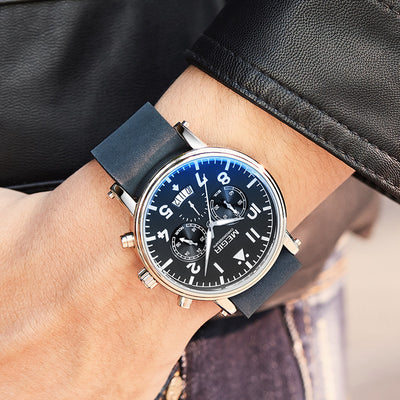 Reloj de Cuarzo Multifuncional de Cuero para Hombre - Image 5